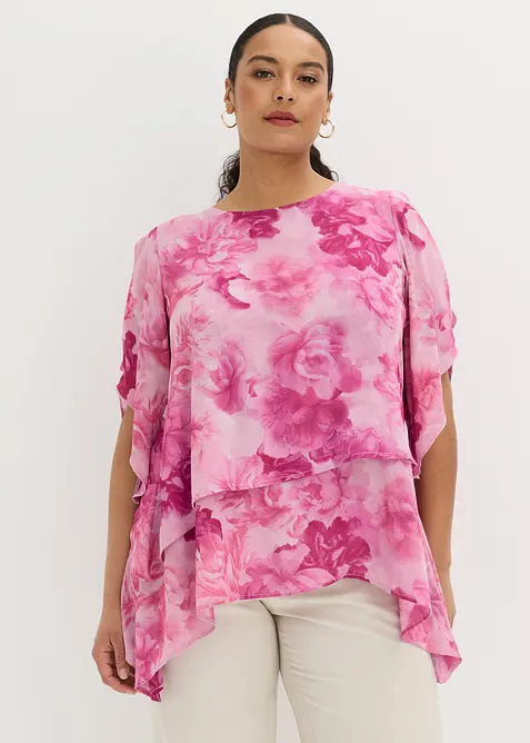 Flikig blus i lager p&aring; lager-stil, bonprix