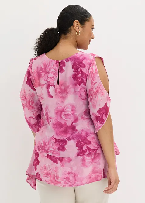 Flikig blus i lager p&aring; lager-stil, bonprix