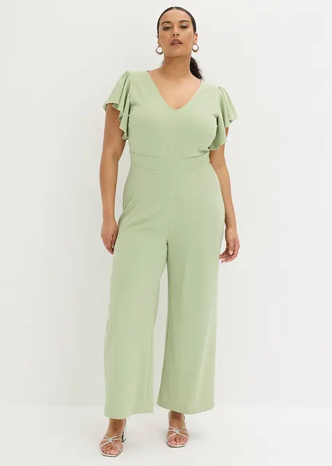 Jumpsuit i kr&auml;pp med struktur, bonprix