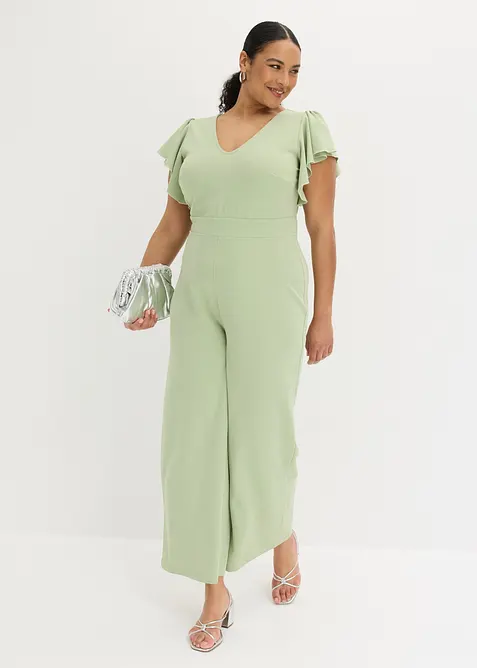 Jumpsuit i kr&auml;pp med struktur, bonprix