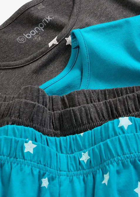 Kort pyjamas av bomull (2-pack), bonprix