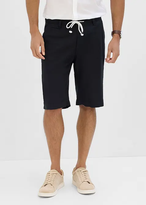 Bermudas i luftig linnemix, normal passform, bonprix