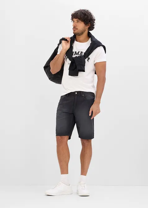 L&auml;tta shorts med res&aring;rmidja, av colored denim, Regular Fit (2-pack), bonprix