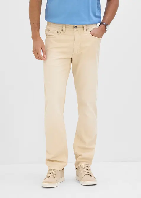 L&auml;tta jeans i Regular Fit med res&aring;rmidja och f&auml;rgad denim, Straight, bonprix