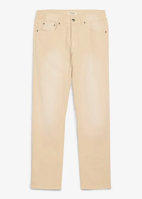 L&auml;tta jeans i Regular Fit med res&aring;rmidja och f&auml;rgad denim, Straight, bonprix