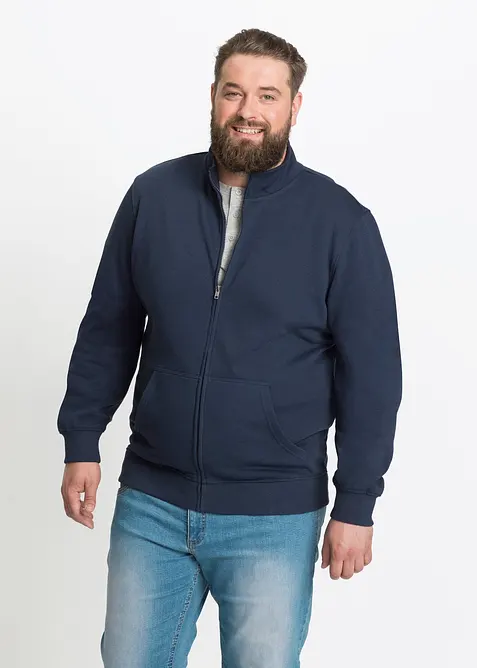 Sweatshirtjacka med st&aring;krage, bonprix