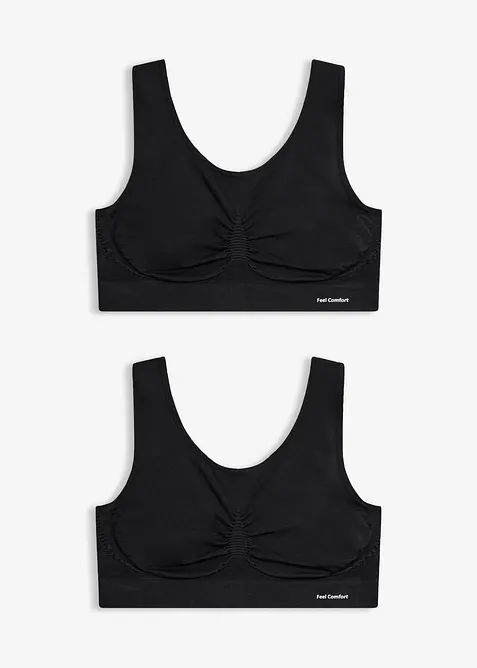 S&ouml;ml&ouml;s BH-topp fr&aring;n Feel Comfort (2-pack), bonprix
