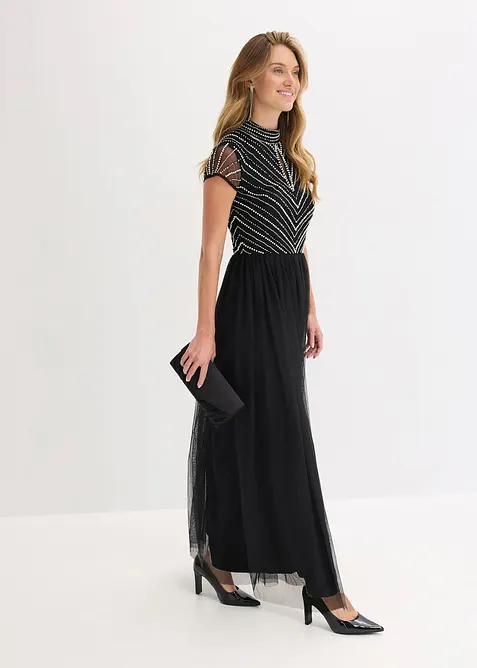 Maxikl&auml;nning med p&auml;rlbroderi, bonprix