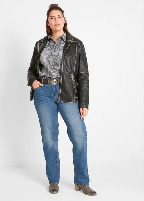 Straight Jeans Mid Waist, Stretch, bonprix