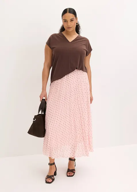 Chiffongkjol i krinklat material, bonprix