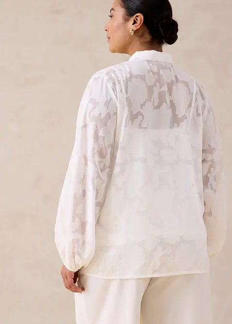 Dra p&aring;-blus med broderi, bonprix