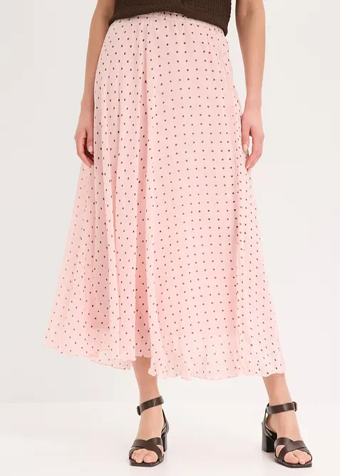 Chiffongkjol i krinklat material, bonprix