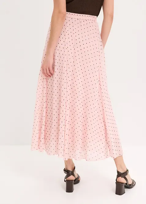 Chiffongkjol i krinklat material, bonprix