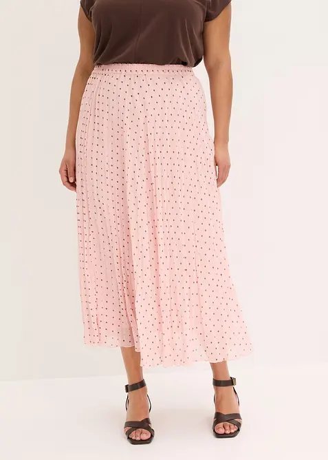 Chiffongkjol i krinklat material, bonprix