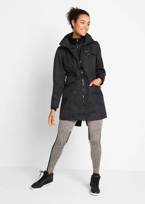 Vattent&auml;t funktionskappa med huva och 2-i-1-look, bonprix