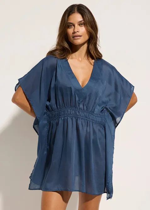 Transparent strandtunika med V-ringning, bonprix