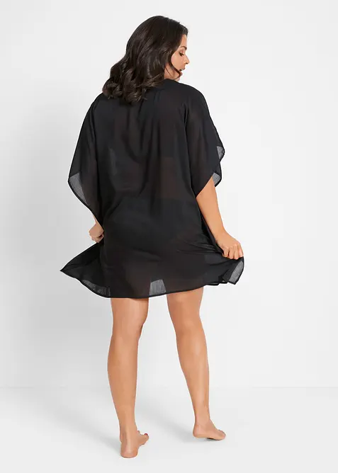 Transparent strandtunika med V-ringning, bonprix