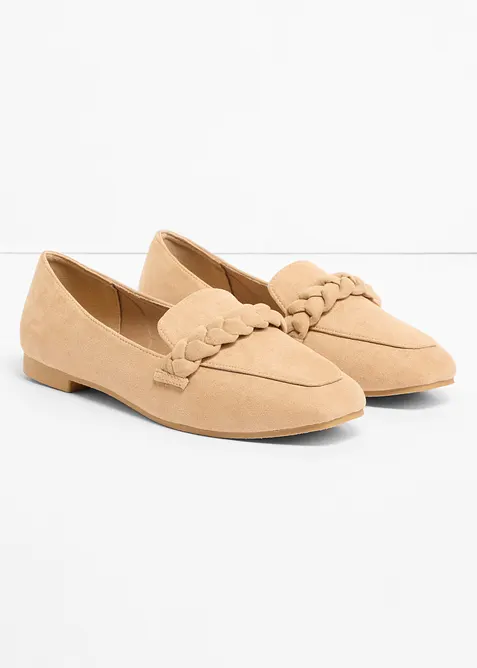 Loafers med fl&auml;tade remmar, bonprix
