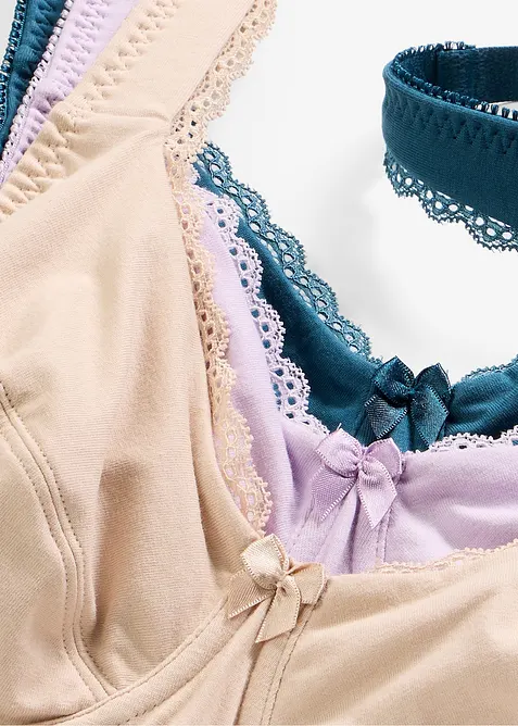 BH med bygel i ekologisk bomull (3-pack), bonprix