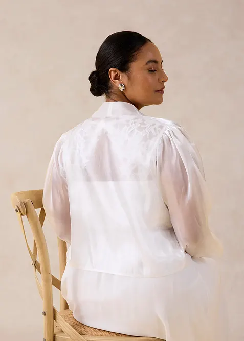 Bolero av tunn tyll med knytdetalj, bonprix