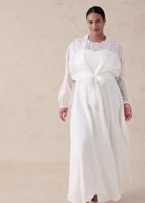 Bolero av tunn tyll med knytdetalj, bonprix