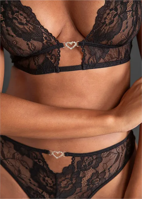 Bralette och stringtrosa ouvert (2 delar), bonprix