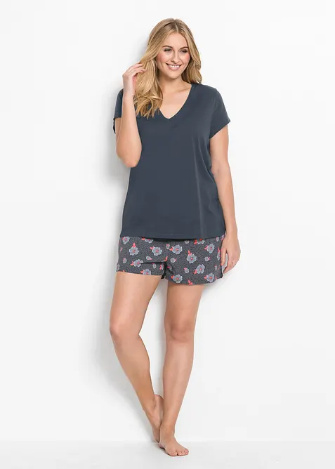 Pyjamas med shorts, av ren bomull, bonprix