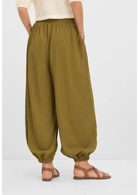 Haremsbyxa av kr&auml;pp med struktur, bonprix