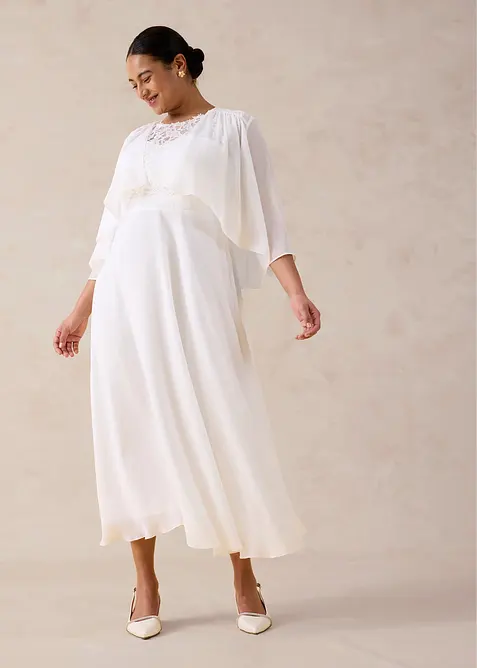 Chiffongbolero med &aring;tervunnen polyester, bonprix