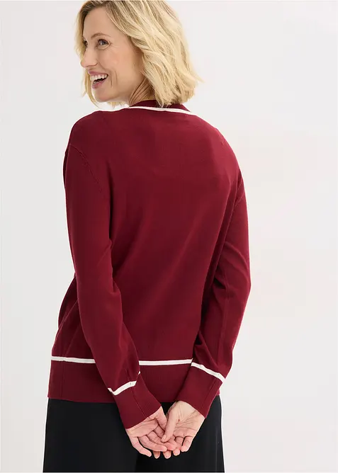 Stickad cardigan med V-ringning, bonprix