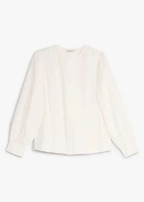 Blus av poplin med struktur, bonprix