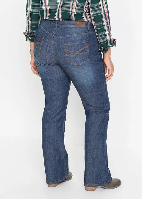 Fodrade jeans med Bootcut och High Waist, bonprix