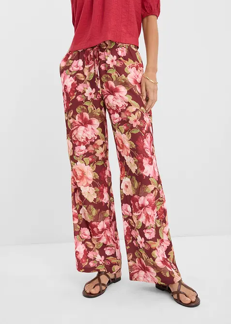 Byxa i vid modell med veck, bonprix