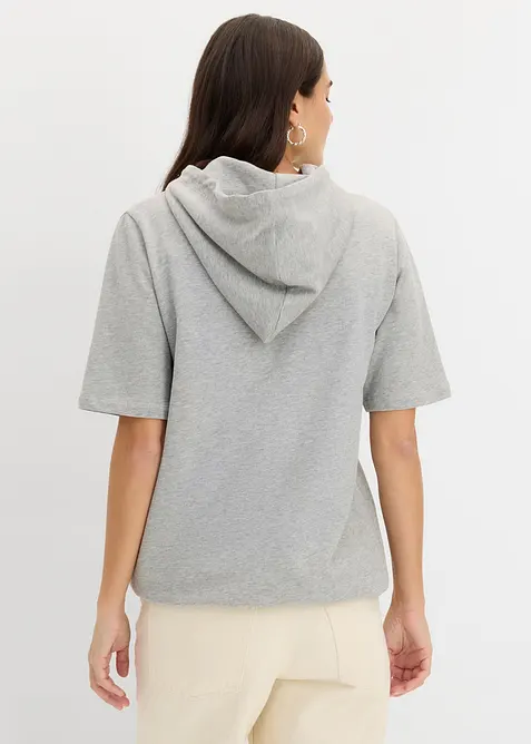 Sweatshirt med huva i bomullsmix, bonprix