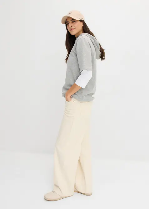 Sweatshirt med huva i bomullsmix, bonprix