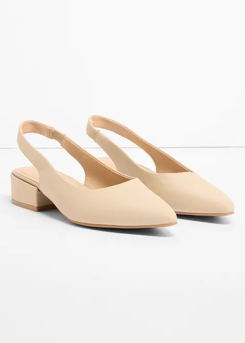 Slingbackpumps med l&aring;g blockklack, bonprix