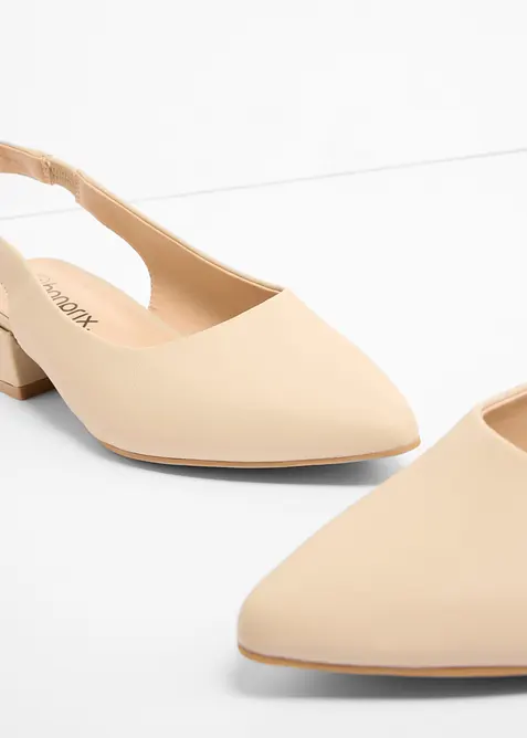Slingbackpumps med l&aring;g blockklack, bonprix