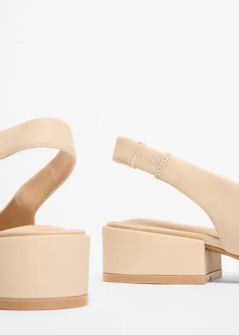 Slingbackpumps med l&aring;g blockklack, bonprix