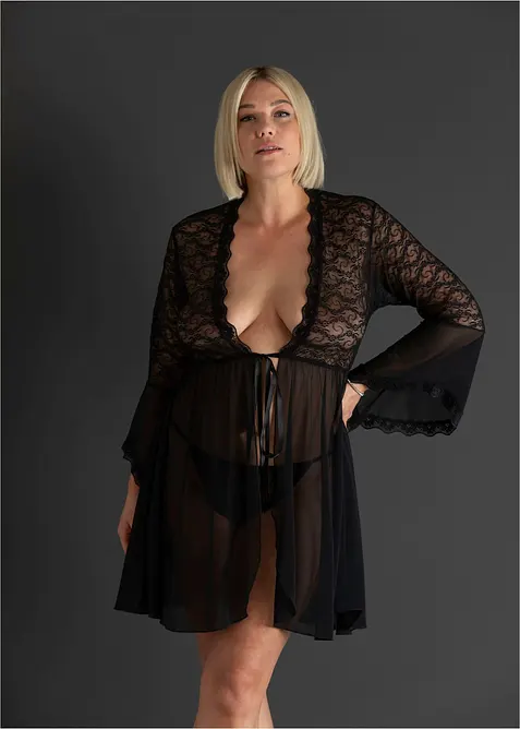 Kimono och stringtrosa (2 delar), bonprix