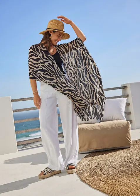 Poncho med zebram&ouml;nster, bonprix