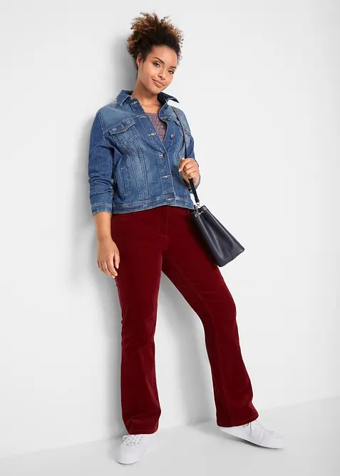 Stretchig manchesterbyxa, bootcut, bonprix