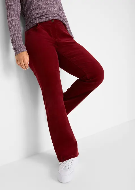 Stretchig manchesterbyxa, bootcut, bonprix