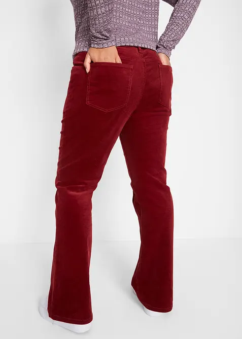 Stretchig manchesterbyxa, bootcut, bonprix