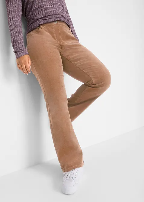 Stretchig manchesterbyxa, bootcut, bonprix