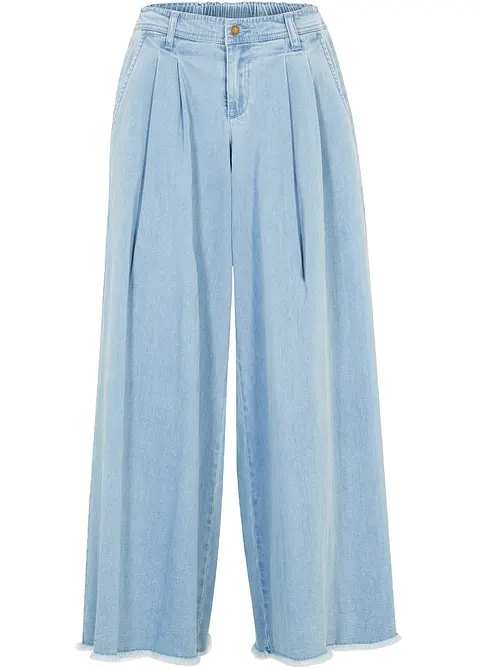 Vid byxkjol i denim, med res&aring;rmidja, bonprix