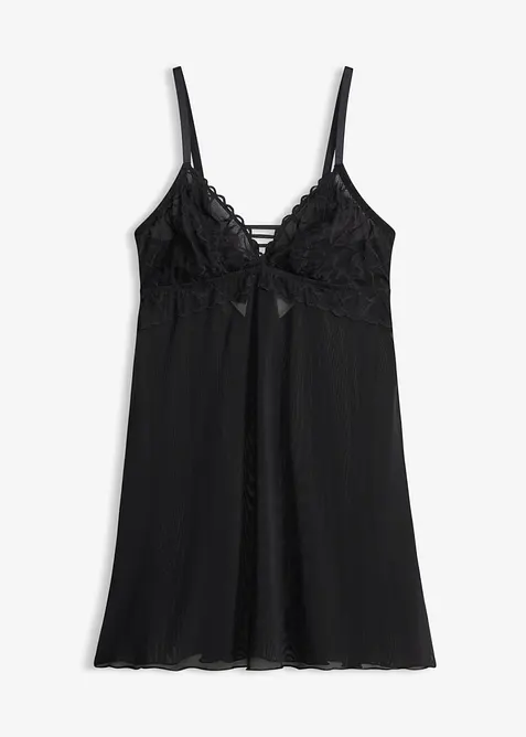 Neglig&eacute; utan bygel, med hj&auml;rtm&ouml;nstrad spets, bonprix