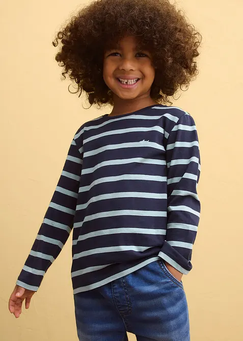 L&aring;ng&auml;rmad T-shirt i ren ekologisk bomull f&ouml;r barn (2-pack), bonprix