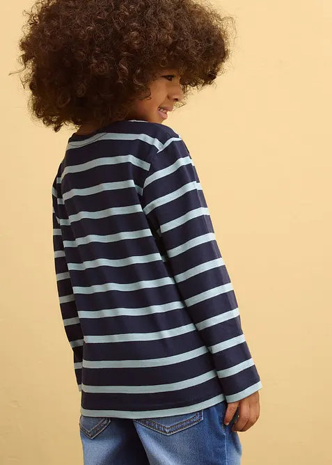 L&aring;ng&auml;rmad T-shirt i ren ekologisk bomull f&ouml;r barn (2-pack), bonprix