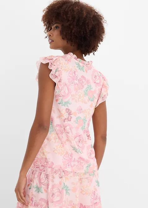 Blustopp i mjuk mesh, bonprix