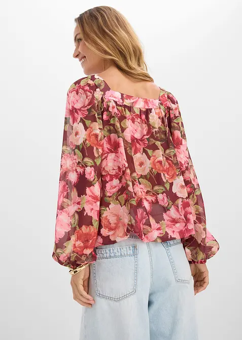 Blus med ballongformad nederkant, bonprix